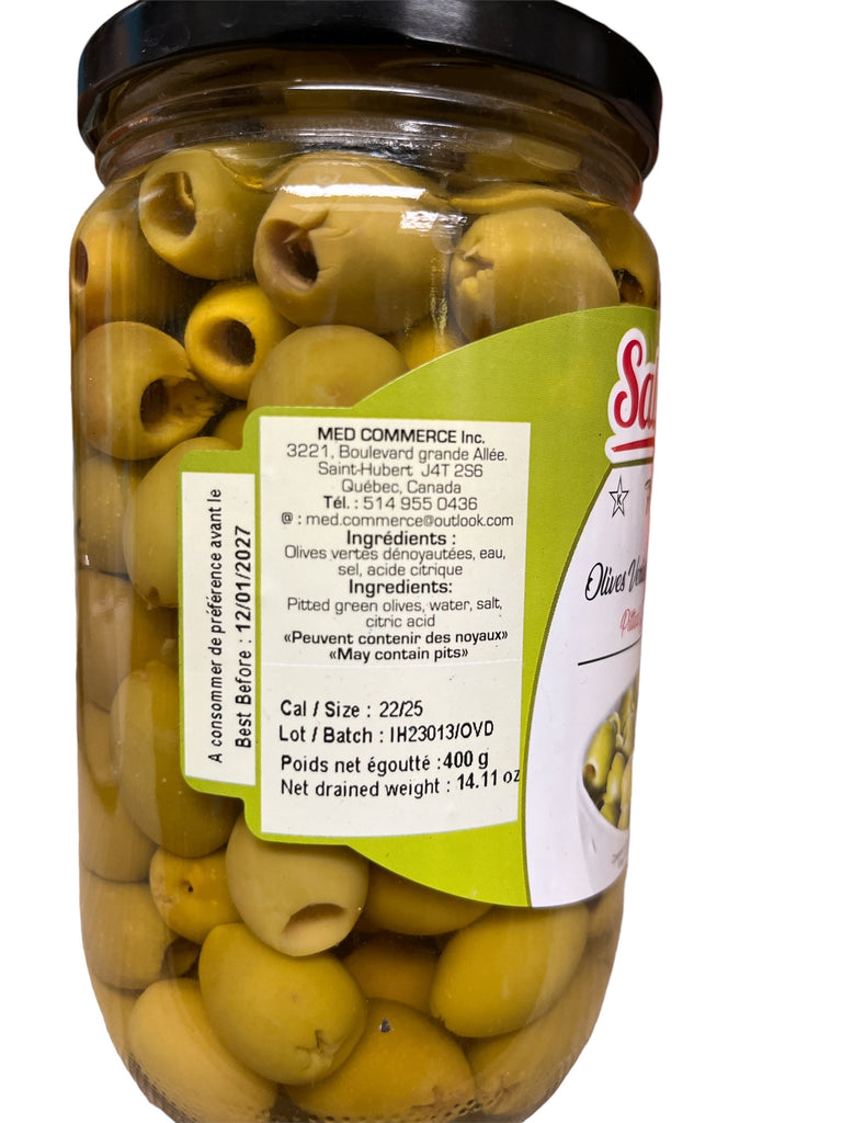 Salma Pitted Green Olives 400g Net FOODS SALMA