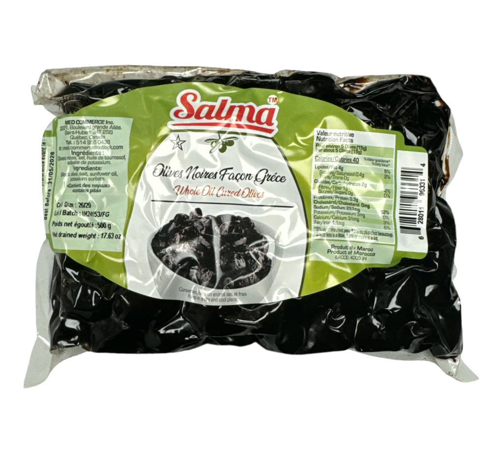 Salma Black Olives Greek Style 500g FOODS SALMA