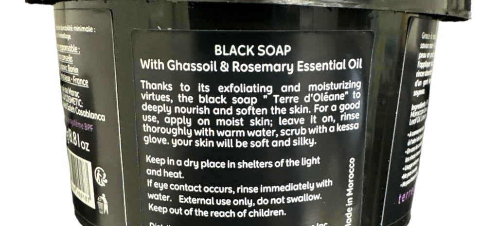 Black Soap Natural with Ghassoul and Rosemary oil 250g BODY CARE ZaytunaMart.ca