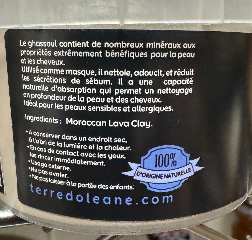 Terre d’Oleane Moroccan Ghassoul Lava Clay Chips 250g BODY CARE ZaytunaMart.ca