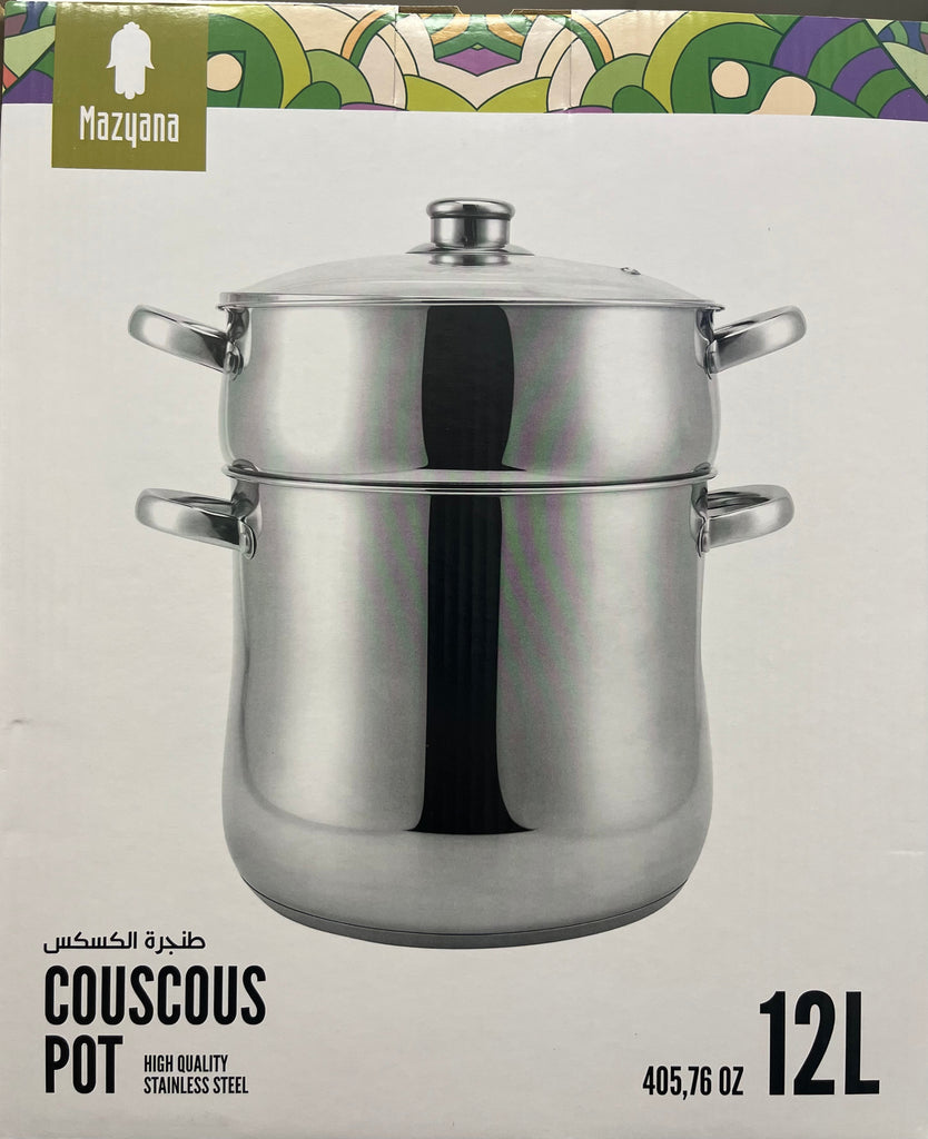 MAZYANA Couscoussier Pot Stainless Steel Steamer 14L Kitchen Accessories ZaytunaMart.ca