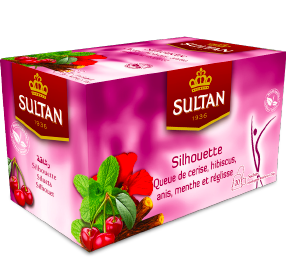 SULTAN Tisane Collection Silhouette Cherry, Hibiscus, Anise, Mint and Licorice Tea - 20 Tea Bags FOODS ZaytunaMart.ca