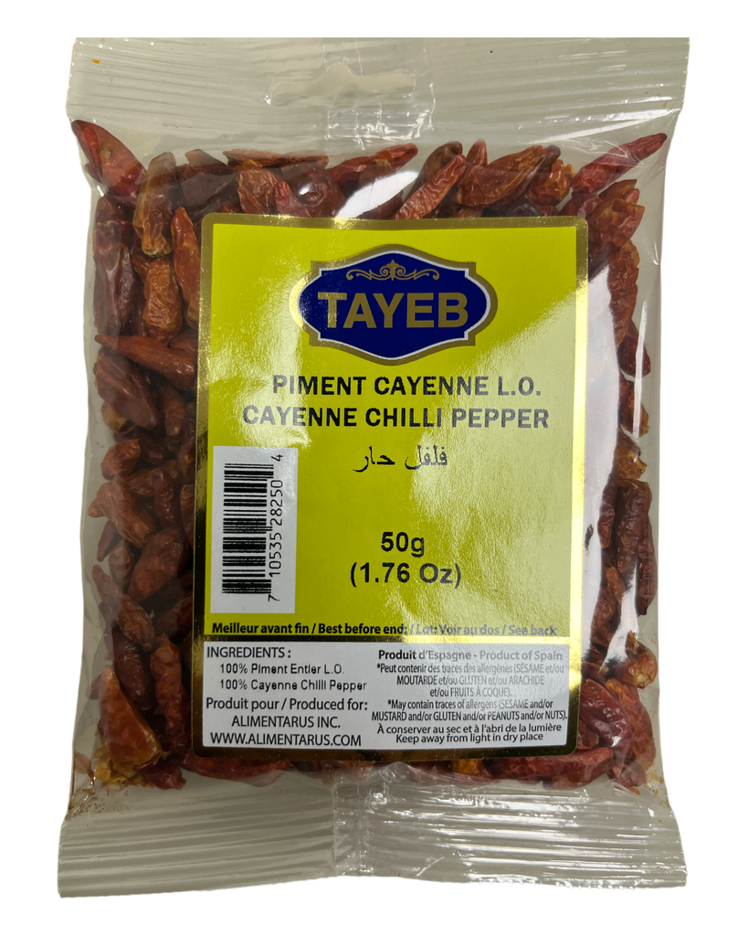 Tayeb Whole Cayenne Chilli Pepper 50g ZaytunaMart.ca