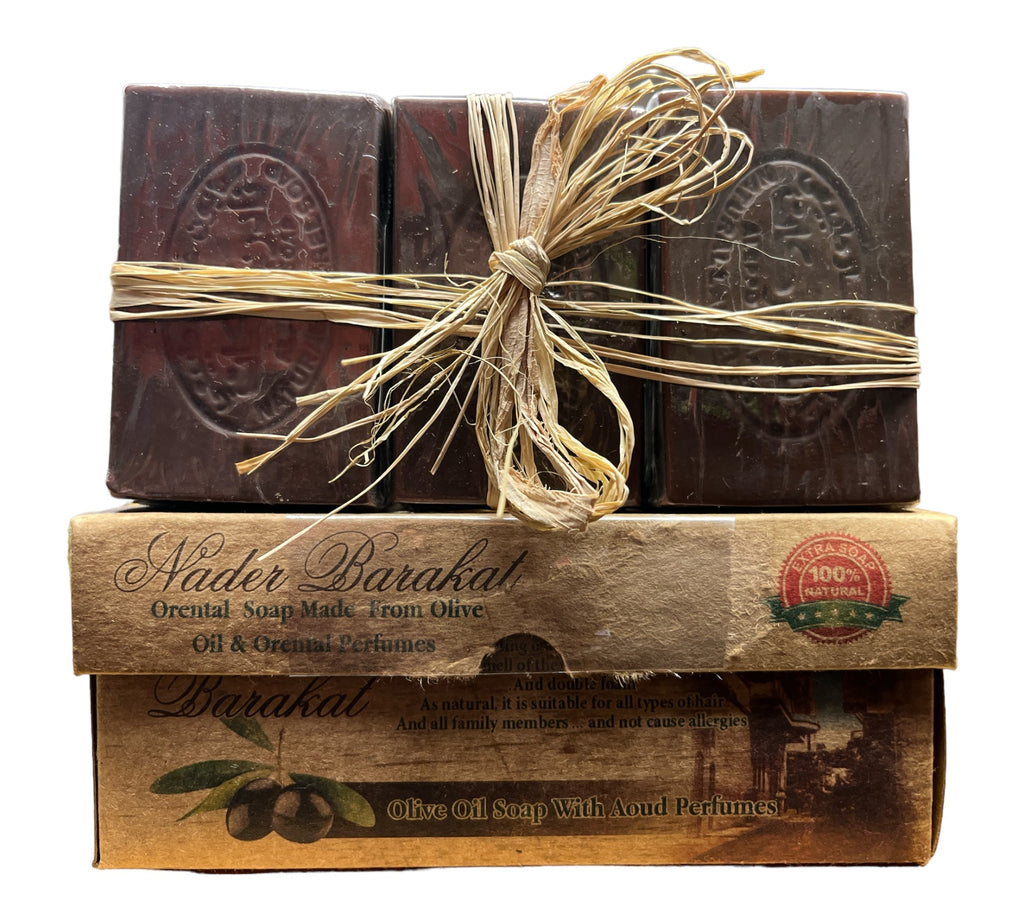 Nader Barakat Natural olive oil Soap perfumes with Aoud 6x140g Cosmetic Argan Oil ZaytunaMart.ca