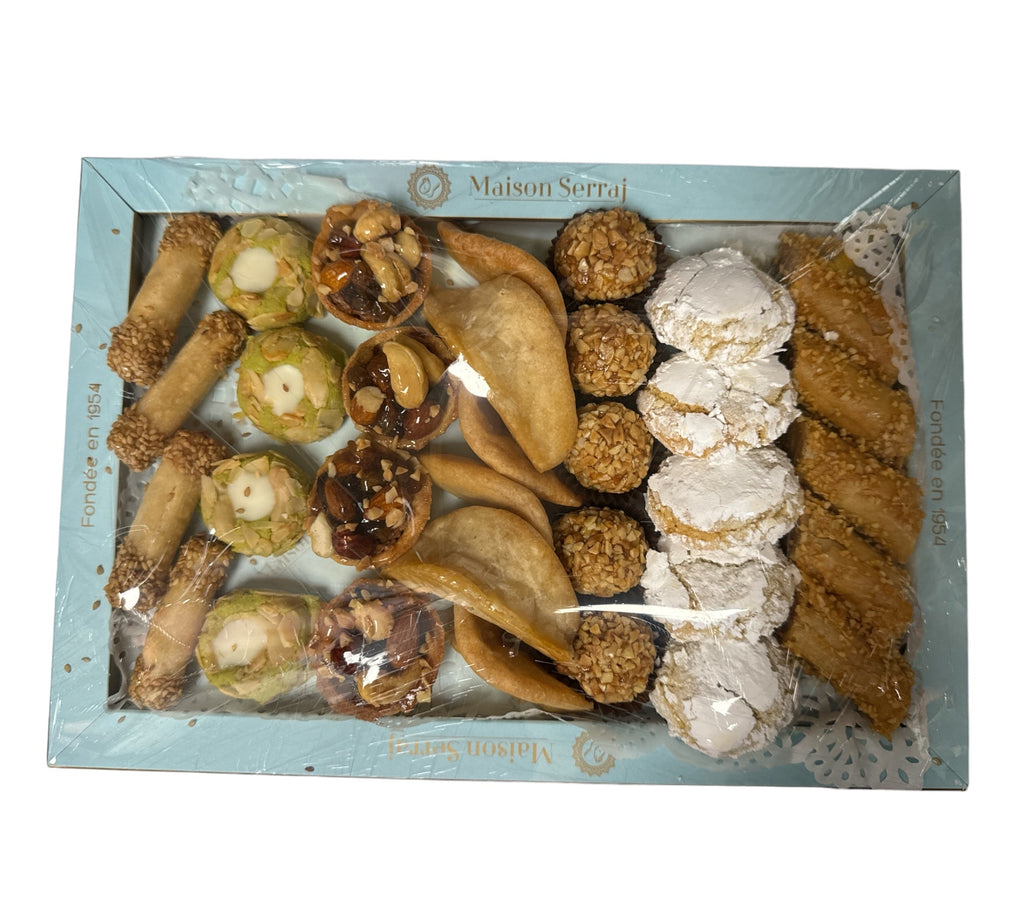 Maison Serraj Moroccan Gateaux Almond Mixed Plateau Beldi Varié 600g FOODS ZaytunaMart.ca