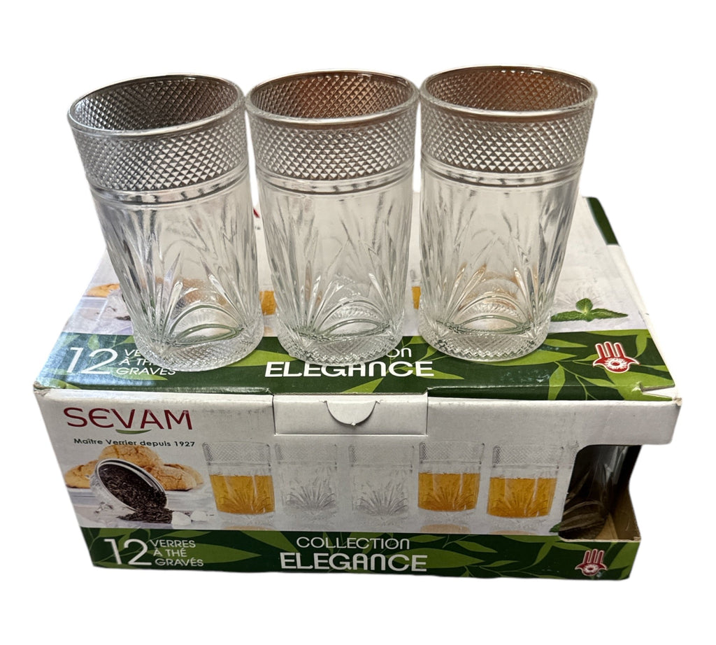 SEVAM Tea Cups Glasses Elegance 12Pack ZaytunaMart.ca