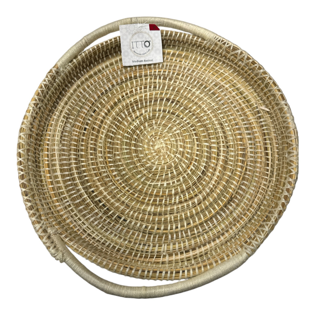 ITTO Moroccan Hand Craft Medium Rond Basket with handles 36cm/14´ Cosmetic Argan Oil ITTO