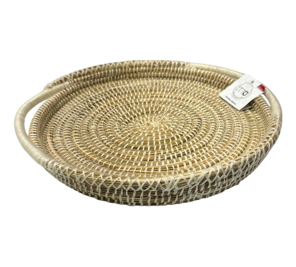 ITTO Moroccan Hand Craft Medium Rond Basket with handles 36cm/14´ Cosmetic Argan Oil ITTO