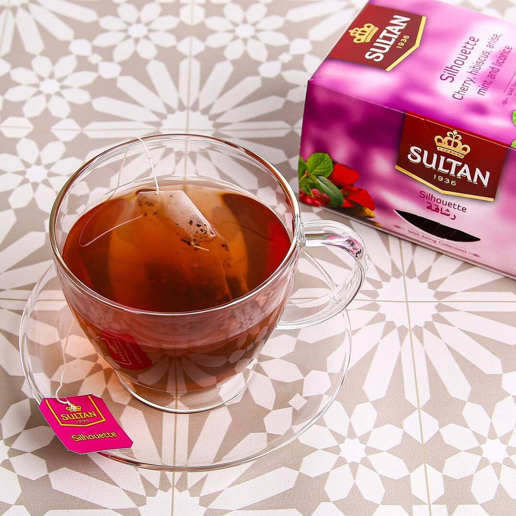 SULTAN Tisane Collection Silhouette Cherry, Hibiscus, Anise, Mint and Licorice Tea - 20 Tea Bags FOODS ZaytunaMart.ca