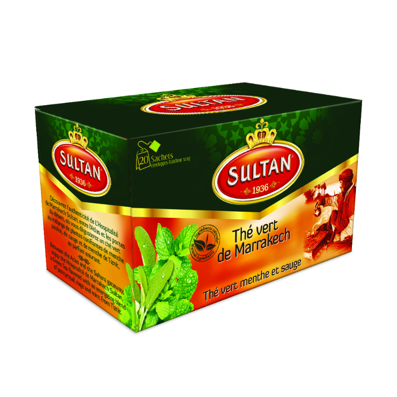 SULTAN Tisane Green tea Mint & Sage 20x bag FOODS ZaytunaMart.ca