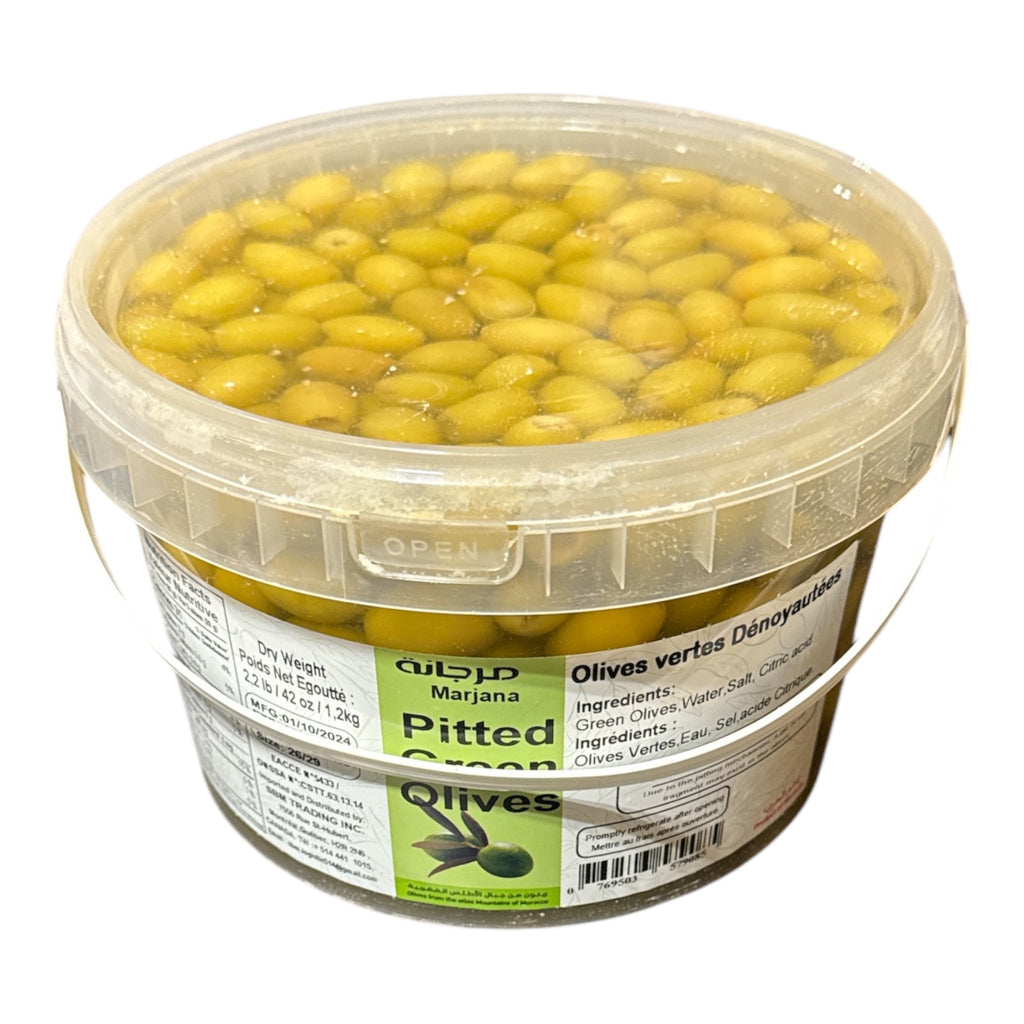 Mariana Pitted Green Olive 1.2kg net Olives Zaytunamart.ca