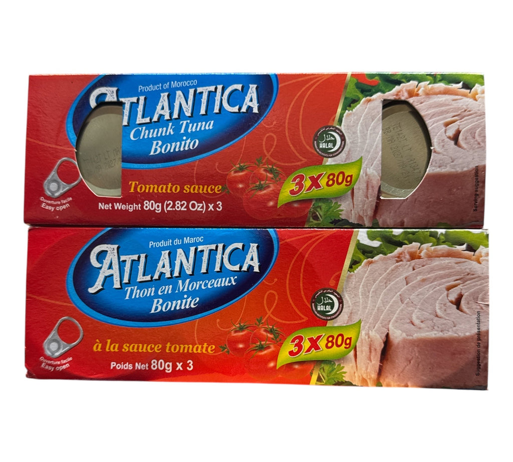 Atlantica Chunk Tuna Bonito Tomato Sauce 3x80g FOODS ZaytunaMart.ca