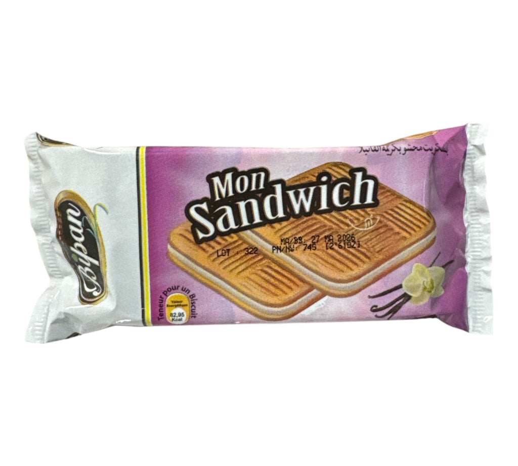 Bipan Mon Sandwich Biscuits with Vanilla Cream 74g - ZaytunaMart.ca