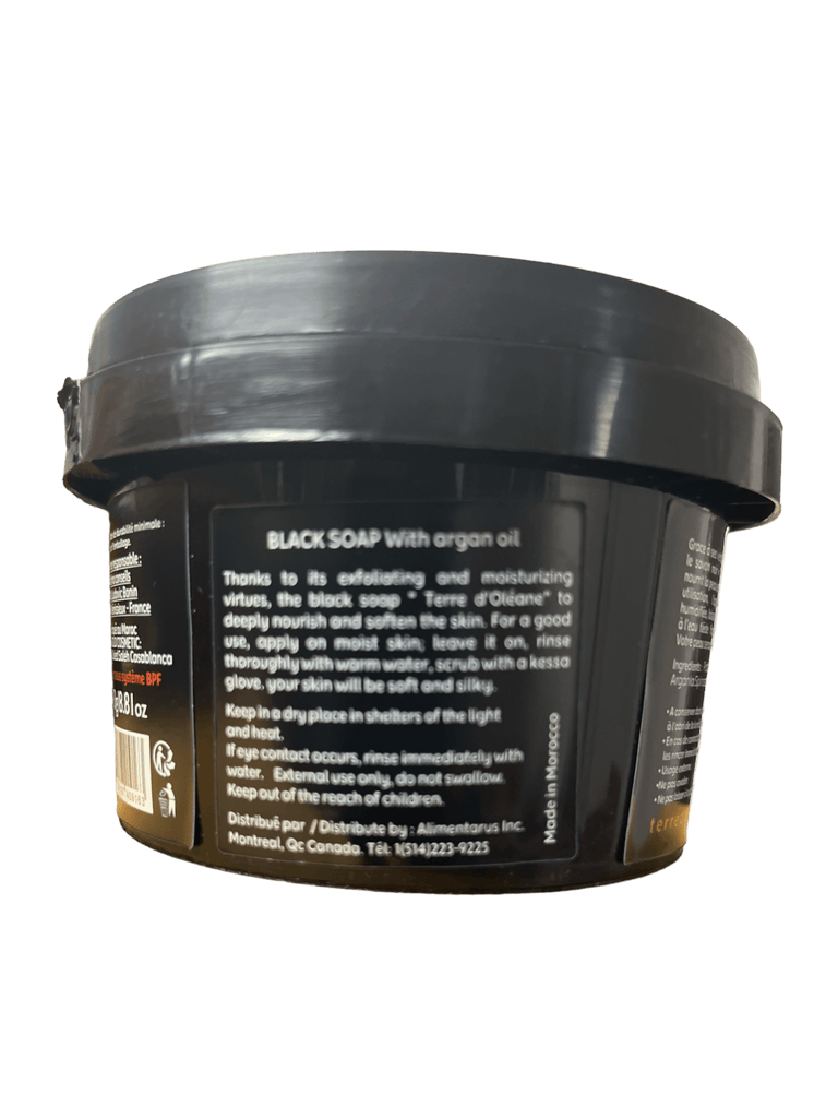 Black Soap Natural Olive oil Terre d’Oleane 250g BODY CARE ZaytunaMart.ca