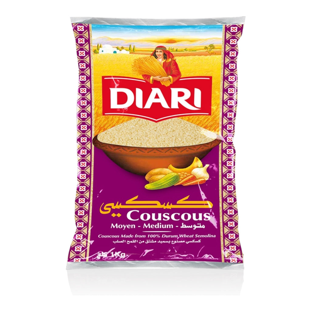 DIARI Tunisian Couscous Medium 1kg - Authentic from Zaytuna Mart Canada