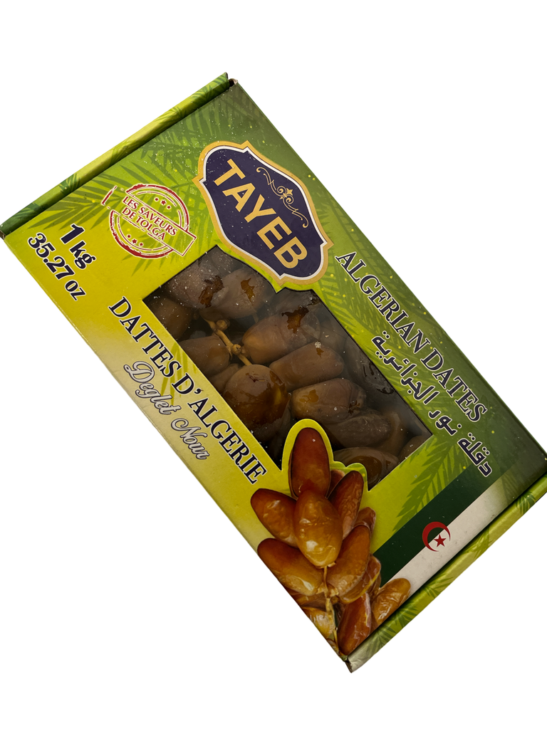 Dates Tayeb Algerian Golden Deglet Nour Branched 1kg FOODS ZaytunaMart.ca