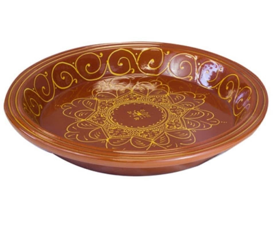 Kasriya Moroccan Clay Plate Guessaa 50 cm Pottery ZaytunaMart.ca