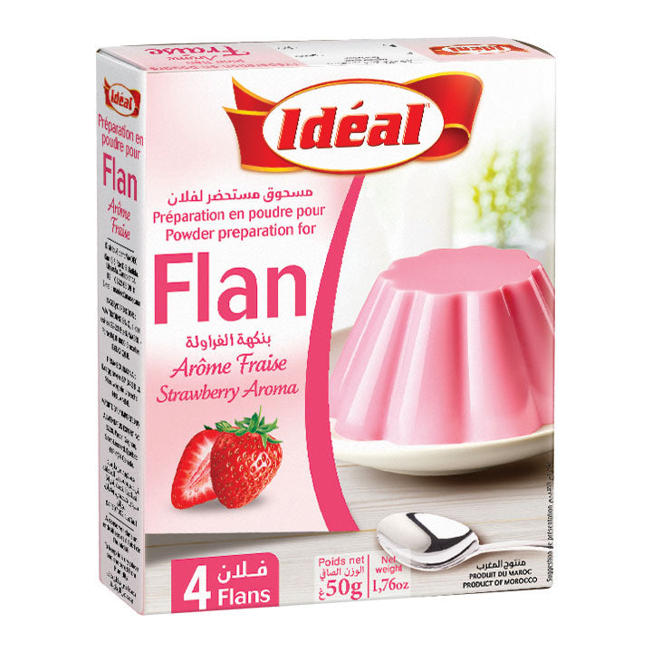 Flan Ideal custard Strawberry 50g FOODS ZaytunaMart.ca