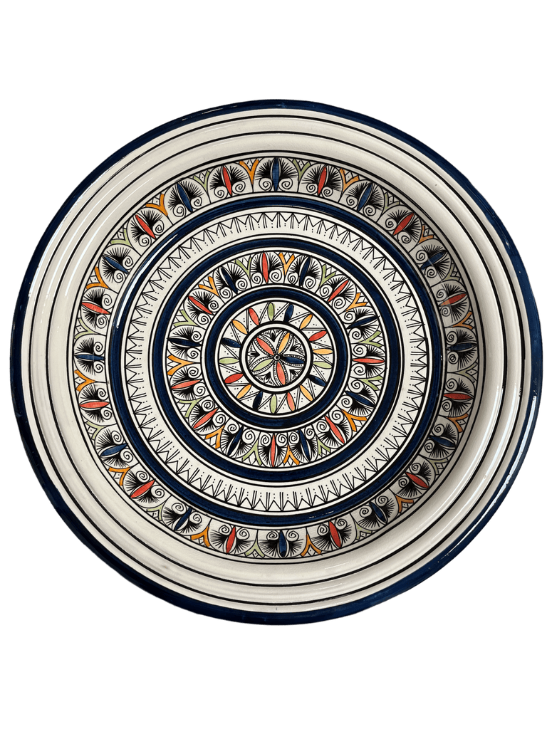 Kasriya Clay Plate Guessaa Decorated 40 cm Pottery ZaytunaMart.ca
