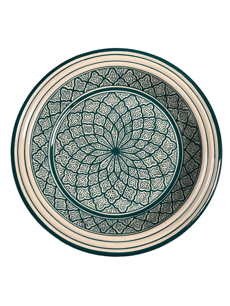 Kasriya Clay Plate Guessaa Decorated 40 cm Pottery ZaytunaMart.ca