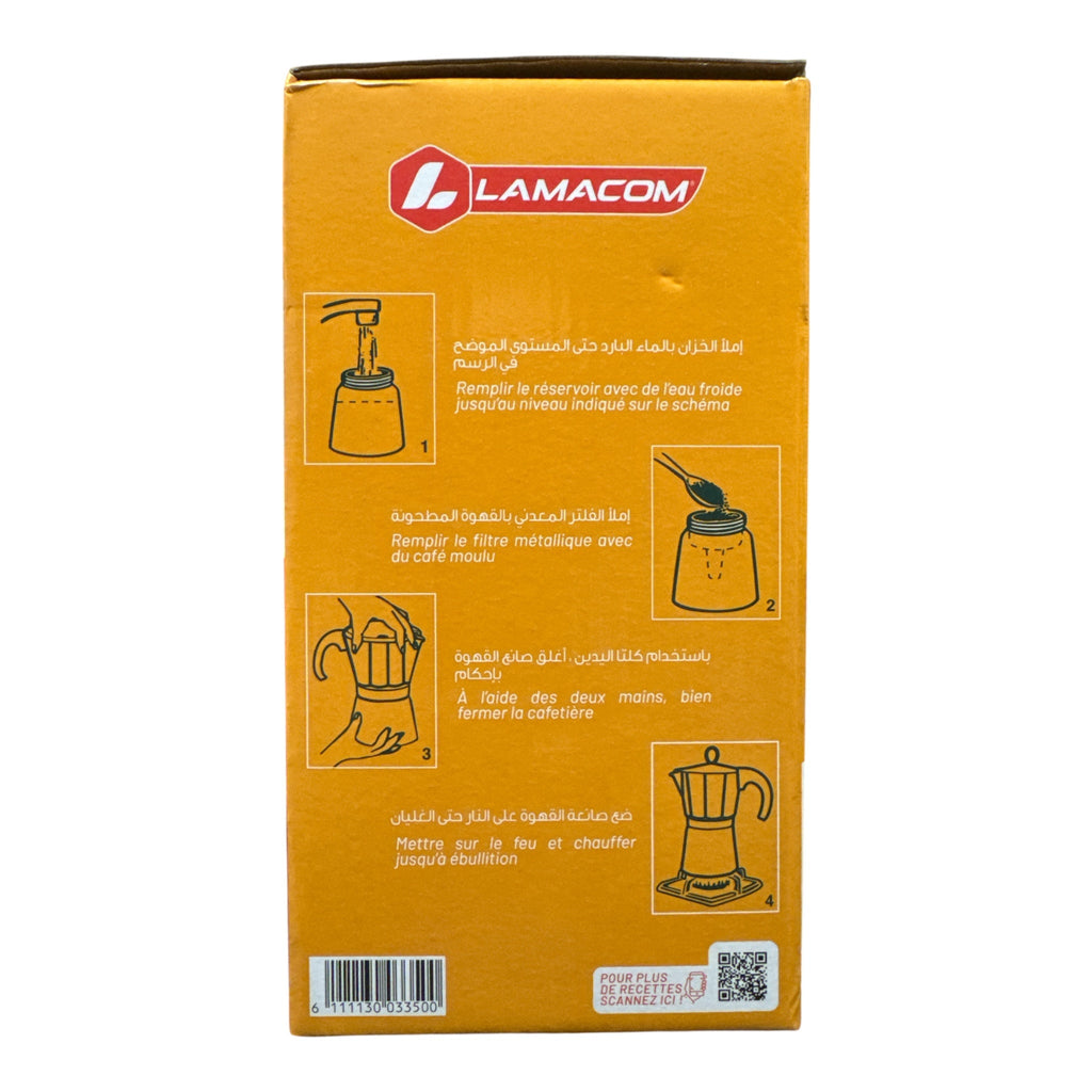 Lamacom Aluminium Moka Pot – 6 Cup Stovetop Espresso Maker - Authentic from Zaytuna Mart Canada