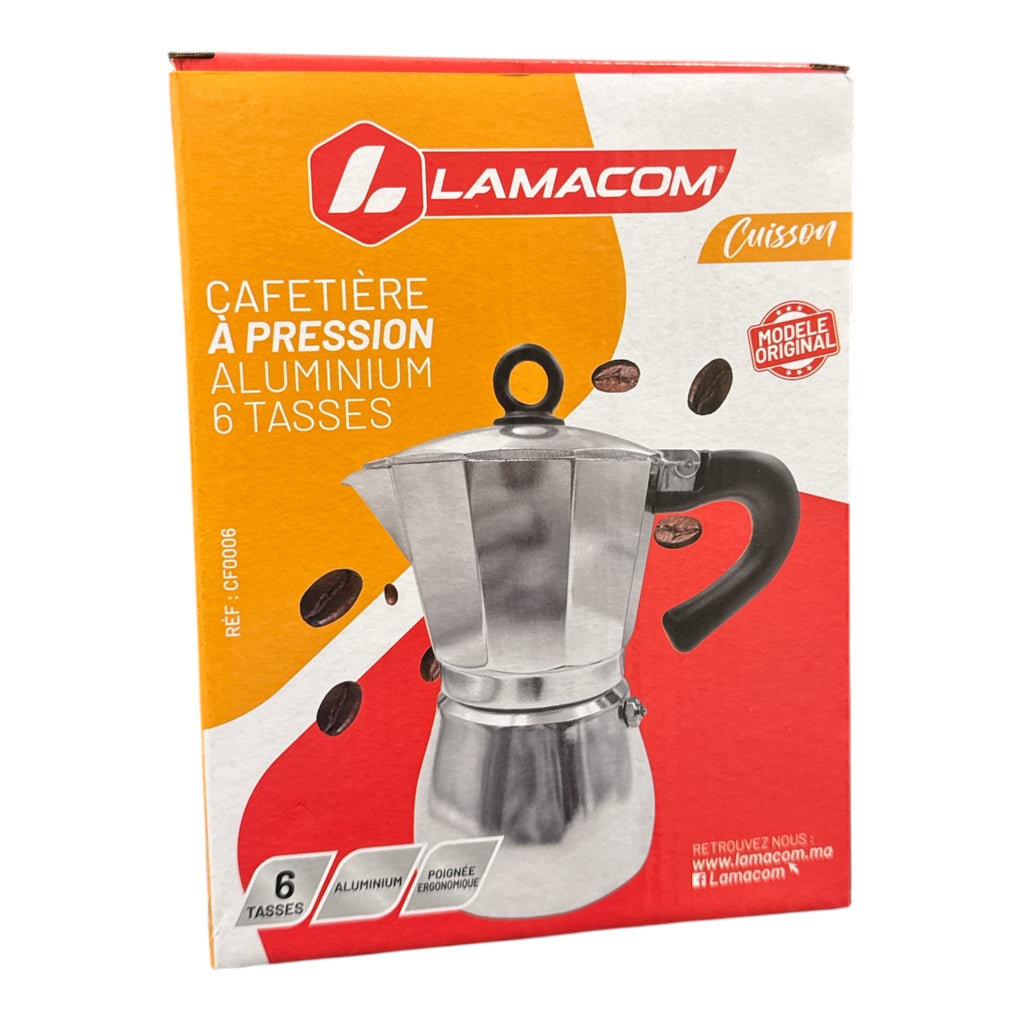 Lamacom Aluminium Moka Pot – 6 Cup Stovetop Espresso Maker - Authentic from Zaytuna Mart Canada