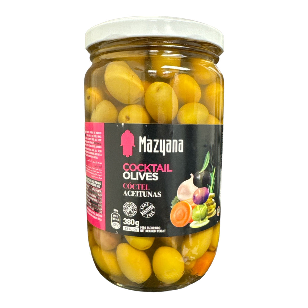 Mazyana Cocktail Pitted Green Olives 72cl 320g net Pickles Zaytunamart.ca